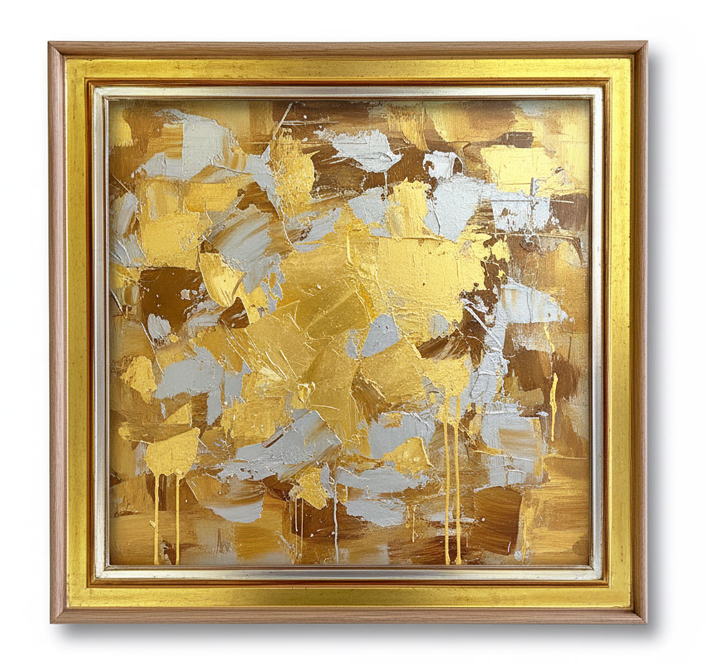 Andros Chêne plat or fin mli or blanc mat et bruni