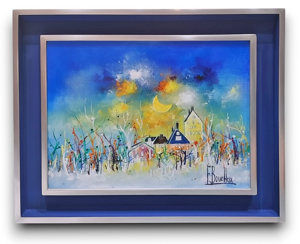 Caisse cache-clous Bleu pierre filets argent