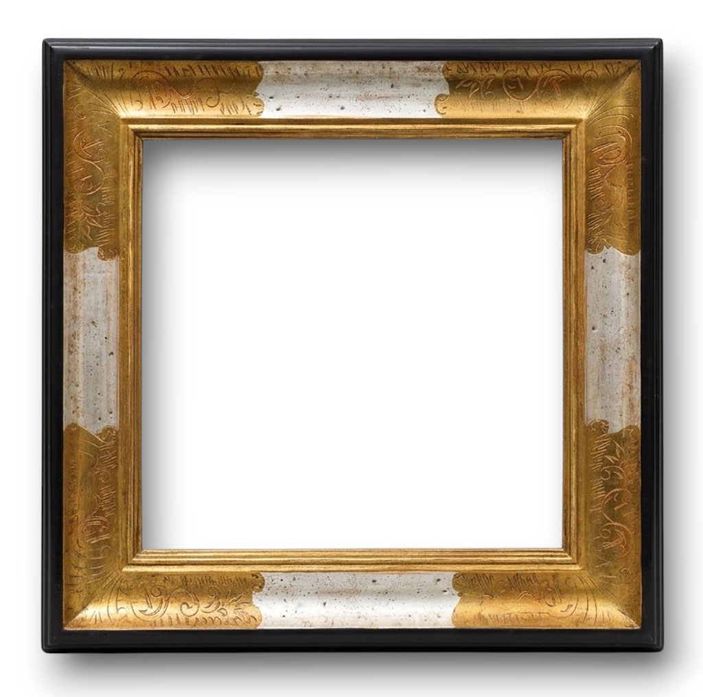 Calypso Angle gravé or vieux blanc exterieur noir
