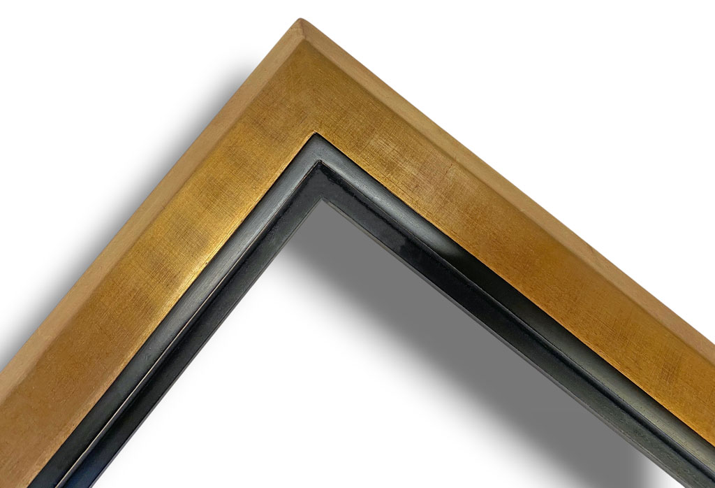Hecube L: 70 mm / H: 40 mm Or brossé filet noir