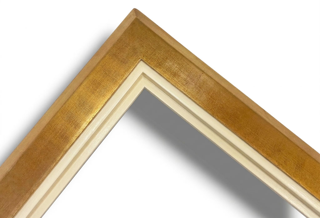 Hecube L: 70 mm / H: 40 mm Or brossé filet ivoire